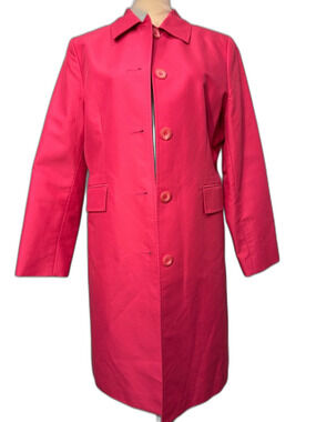 Petite Sophisticate Hot Pink Single-Breasted lined spring trench Coat Size M